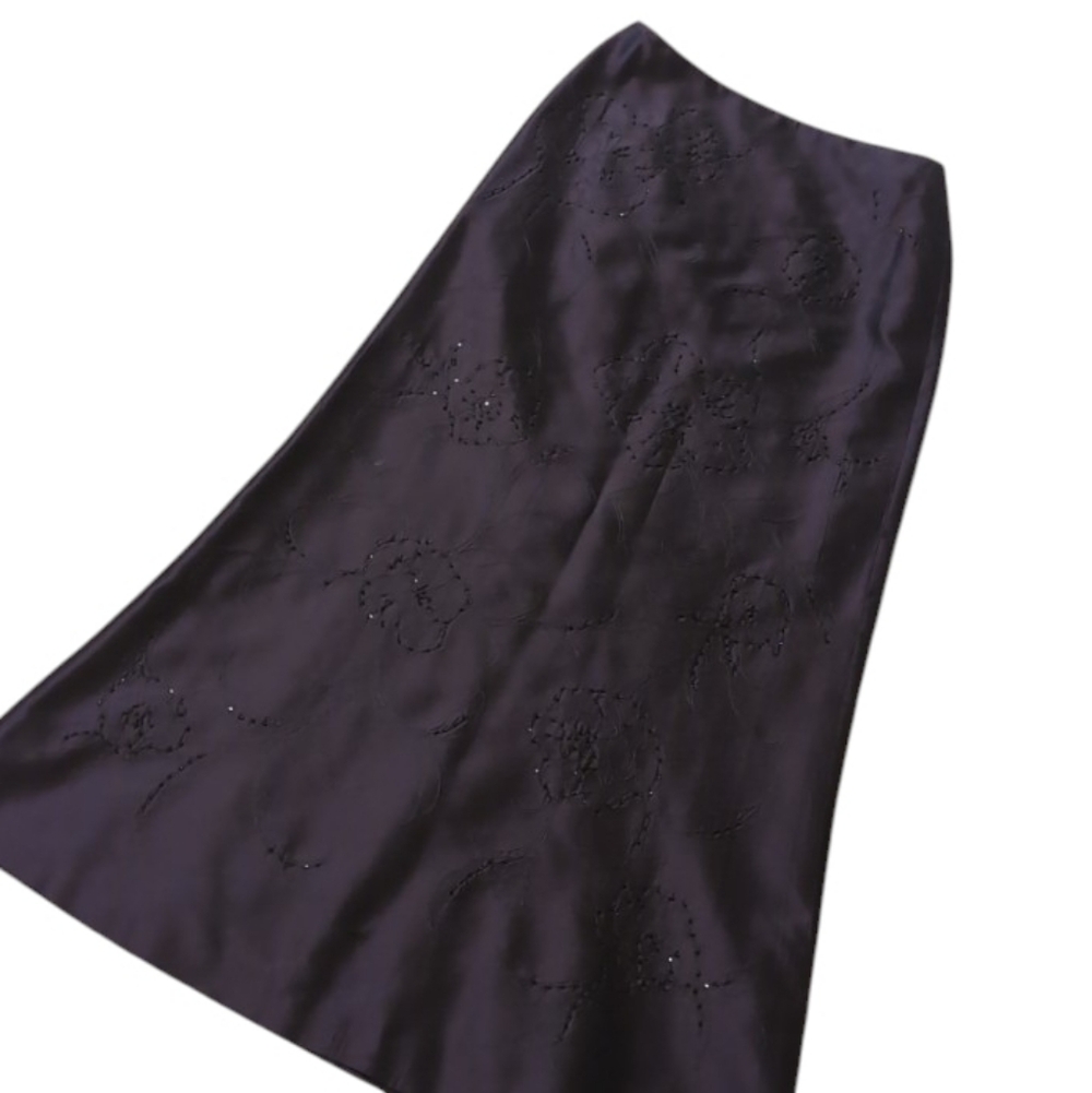 ANN TAYLOR Dark Purple Satin Embroidered Formal Set – Size 6 & 8 - Picture 6 of 11